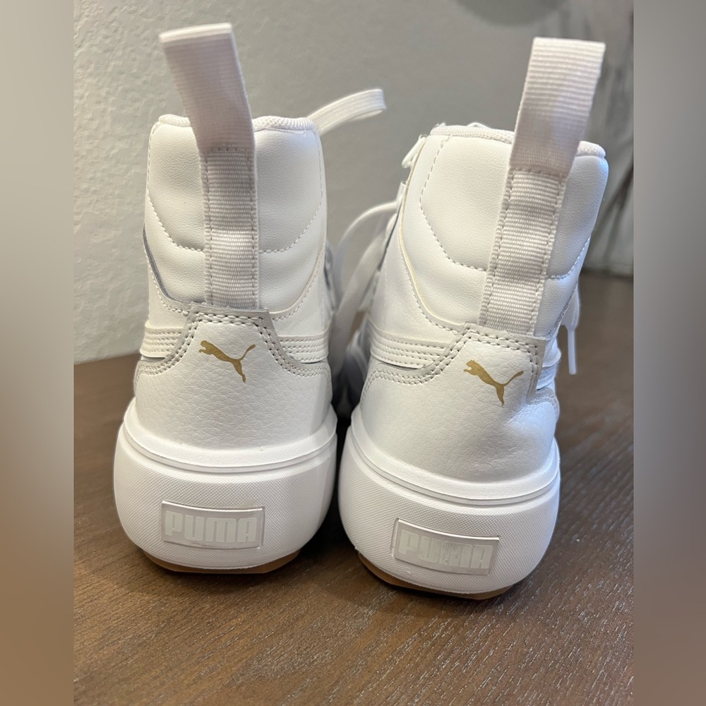 SOLD Puma Women's Kaia Mid high top Platform white lace up Sneakers shoes size 6 - Picture 5 of 9